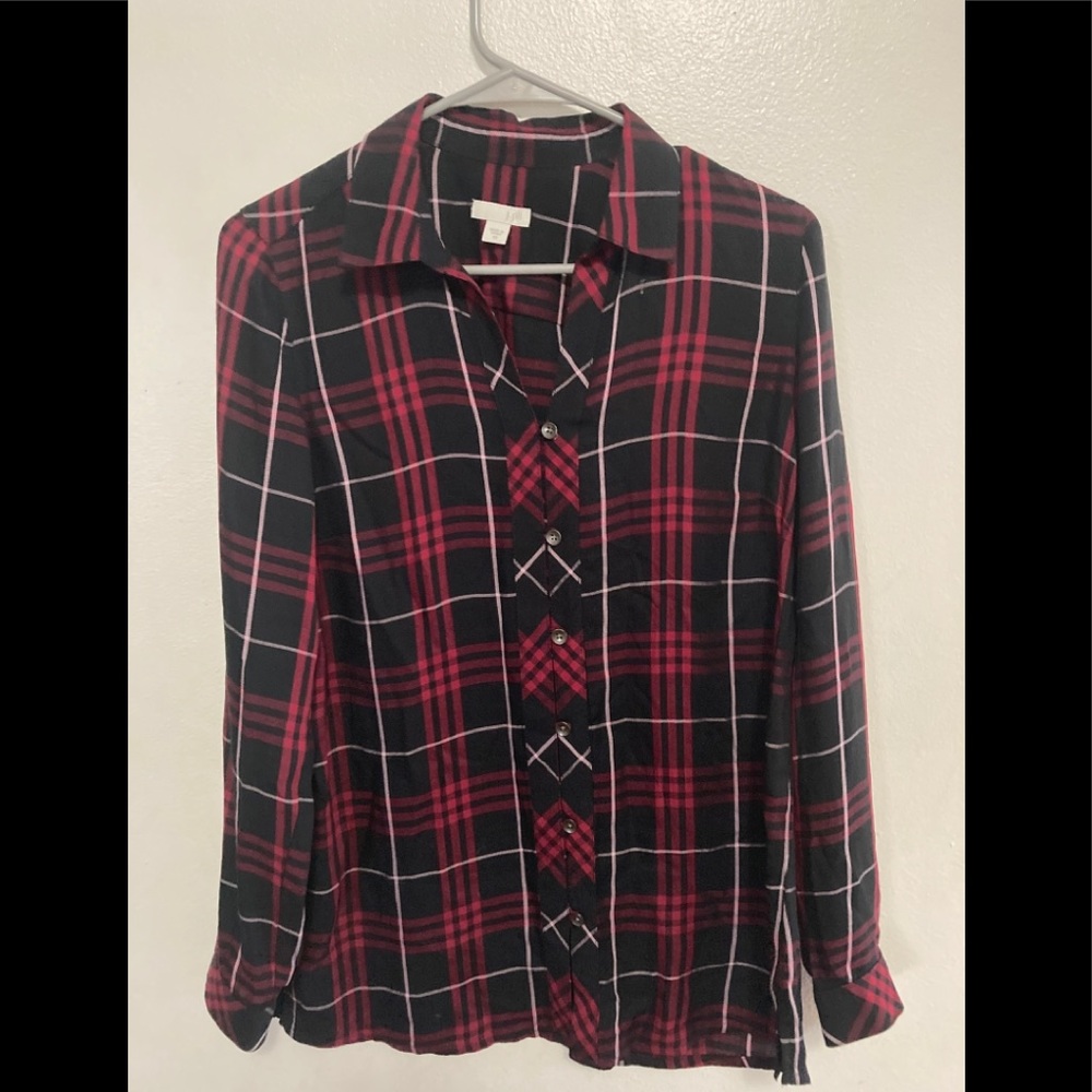J.Jill Red and black flannel